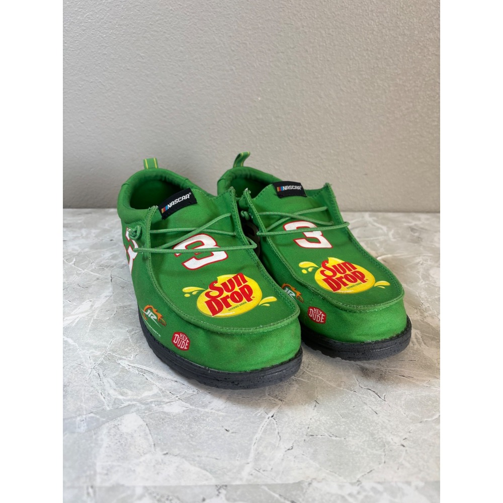 Hey Dude Wally NASCAR Dale Earnhardt Jr Sun Drop Green Shoes Mens 11